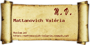 Mattanovich Valéria névjegykártya