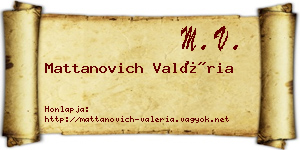 Mattanovich Valéria névjegykártya