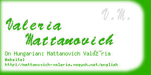 valeria mattanovich business card